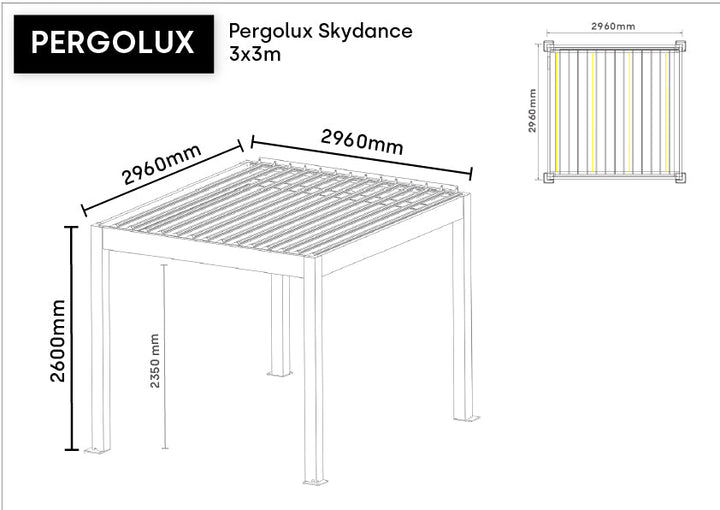 Pergolux skydance 3x3 mål