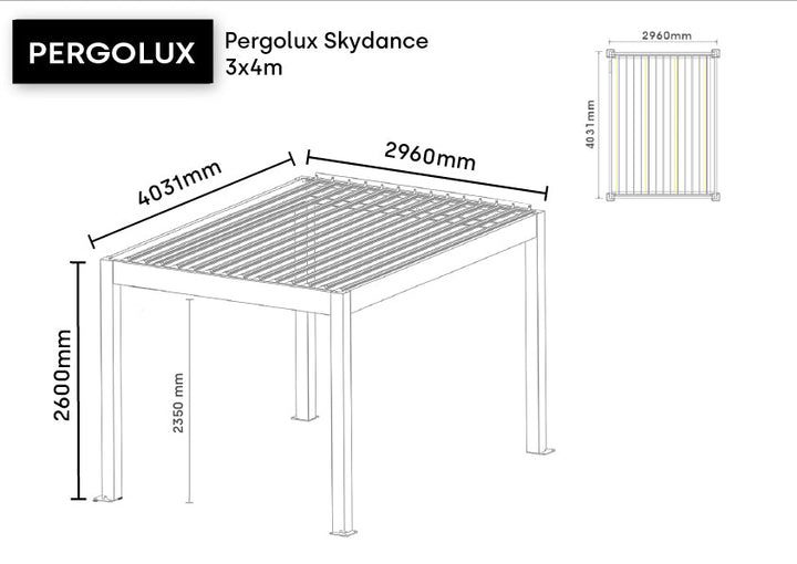 Pergolux skydance 3x4 mål